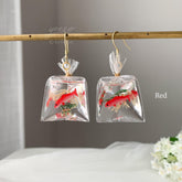 Bag of Fish Earrings, Fish in a Bag Resin Earrings, Fish Earrings, Fun Earrings, Unique Earrings